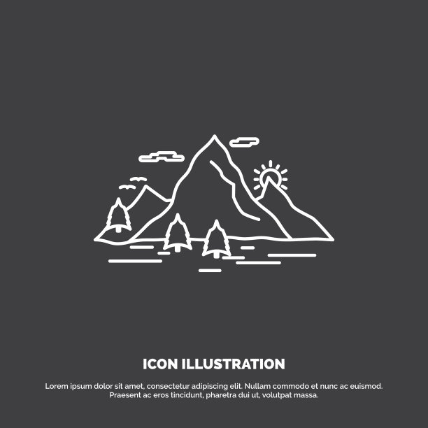 自然山景山景图标线图片下载