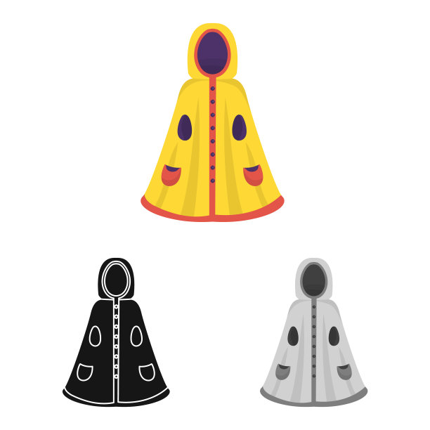 设计披肩和女孩图标的集合图片下载