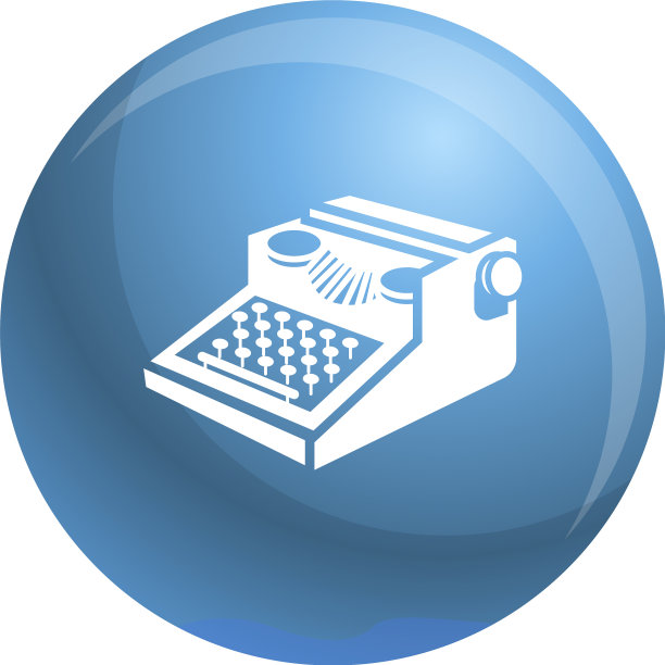 报纸打字机图标简单的风格图片下载