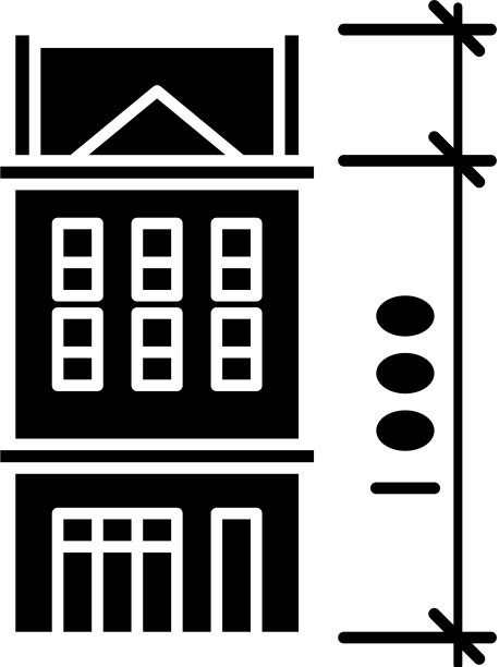 房子特点黑色图标上签字图片下载