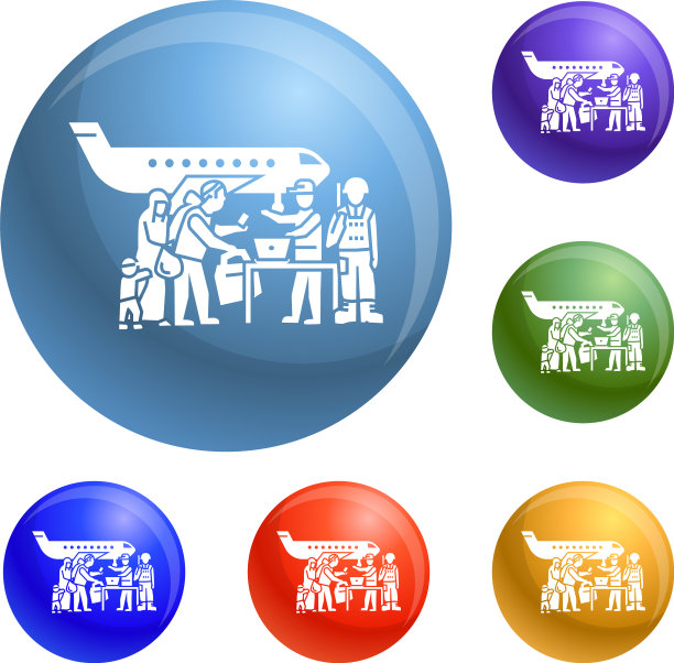 移民在飞机上的图标设置图片下载
