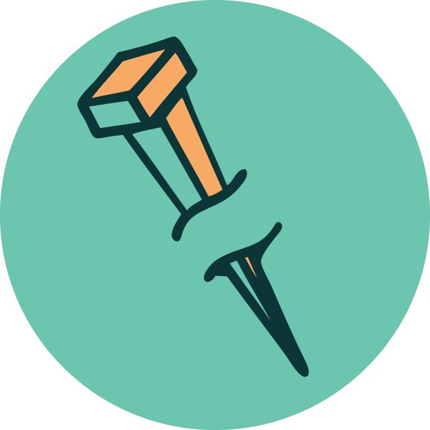 纹身风格的图标铁钉图片下载