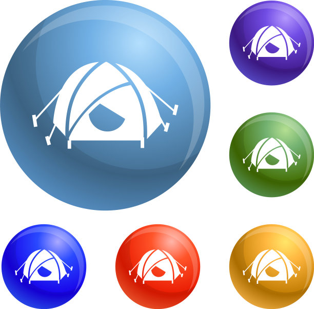 登山帐篷图标集图片下载