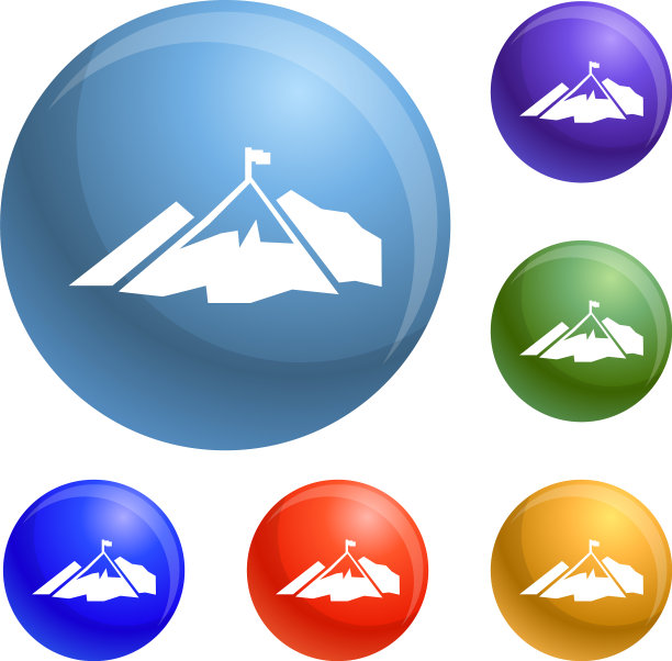 登山旗帜图标合集图片下载