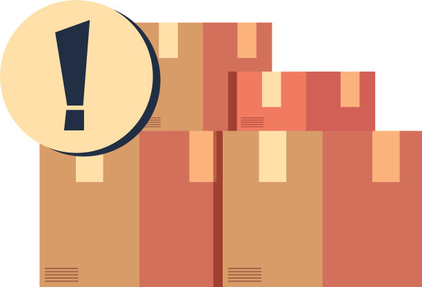 纸箱上有感叹号警告图片下载