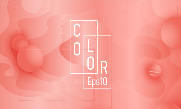 珊瑚色背景流体形状图案图片下载