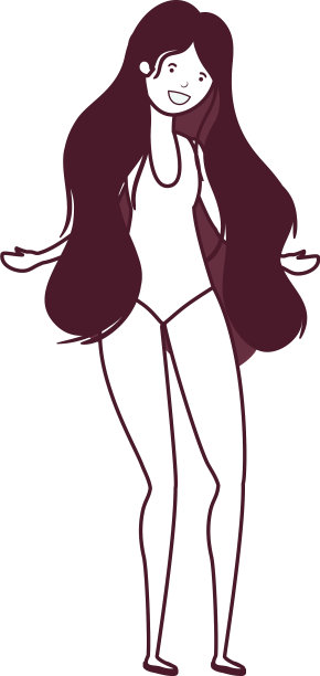 剪影女人与泳装上的白色图片下载