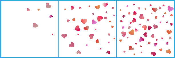 红色和粉色的心纸屑庆祝简单图片下载