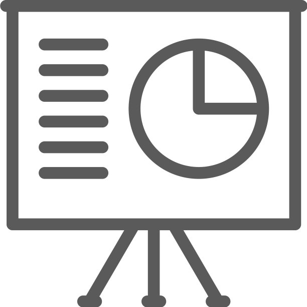 带饼状图线条的项目演示图标图片下载