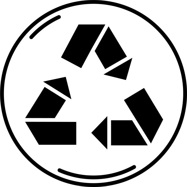 隔离背景上的回收黑色图标标志图片下载
