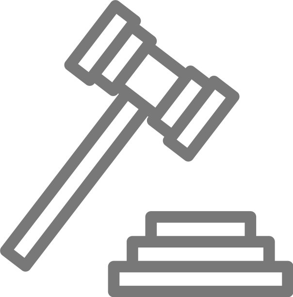 法官或拍卖槌法院木槌线条图标图片下载