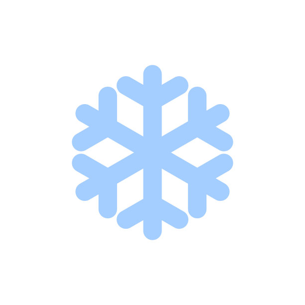 雪花图标蓝色剪影雪花标志图片下载