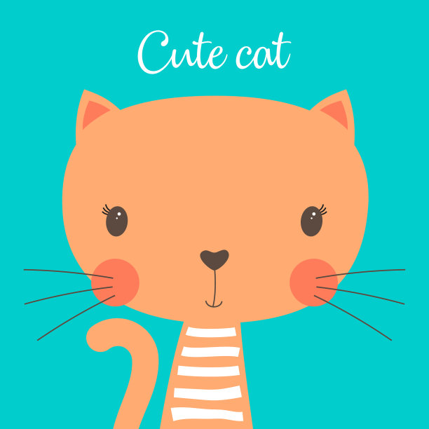 可爱的卡通猫图片下载