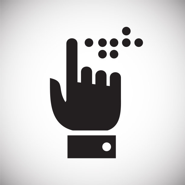 盲文图标在白色背景图形和图片下载