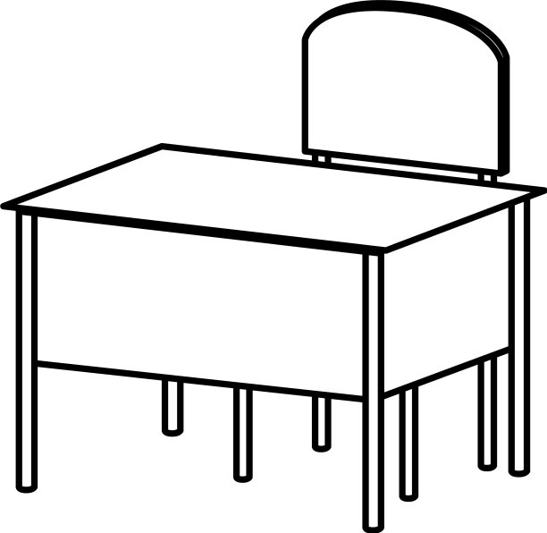 教师工作场所的木椅和课桌图片下载