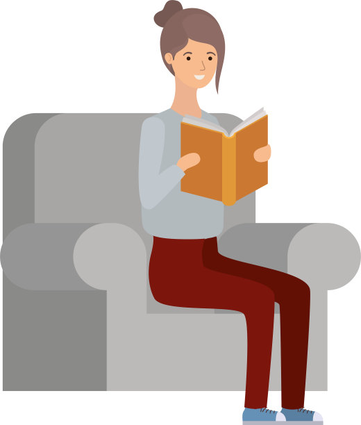坐在椅子上，手里拿着书的女人图片下载