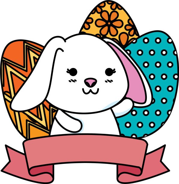 可爱的兔子和复活节彩蛋图片下载