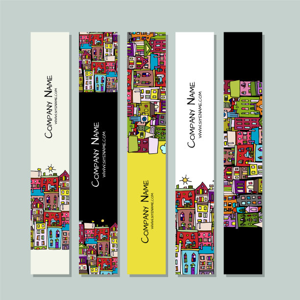 条幅设计欧洲城市街道图片下载