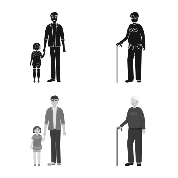 设计人物和化身标志套装图片下载