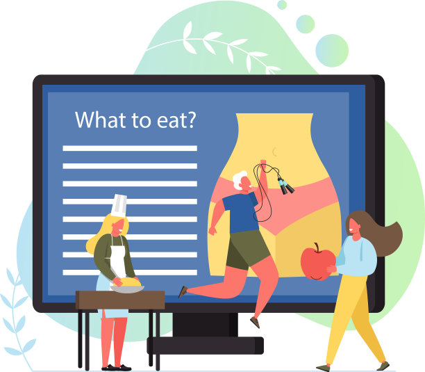 营养主义概念平面风格设计图片下载