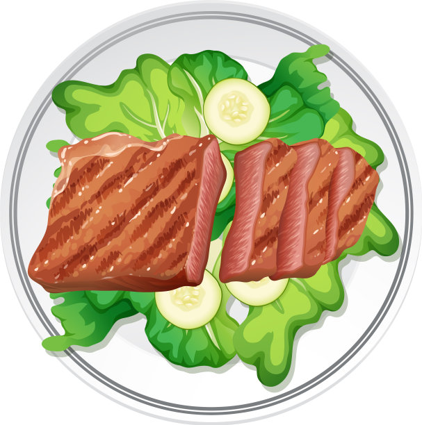 牛排和沙拉图片下载