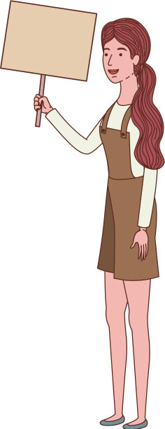 带着木头头像标签的女人图片下载