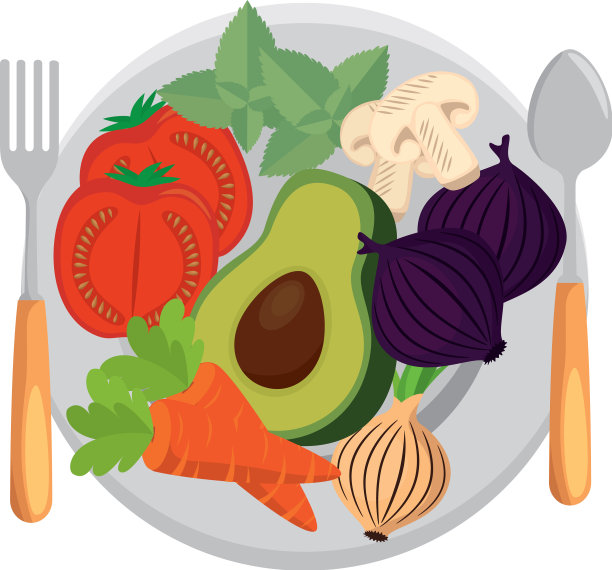 用于水果和蔬菜的盘子和餐具图片下载