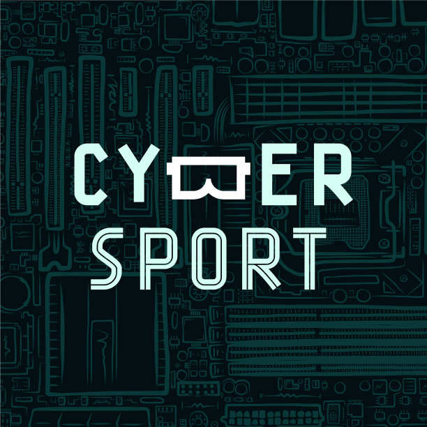 电子体育文字图标与虚拟现实眼镜图片下载