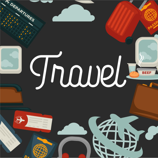 旅行或飞机世界旅游海报flat图片下载