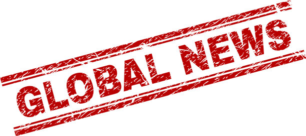 刻有纹理的全球新闻印章图片下载