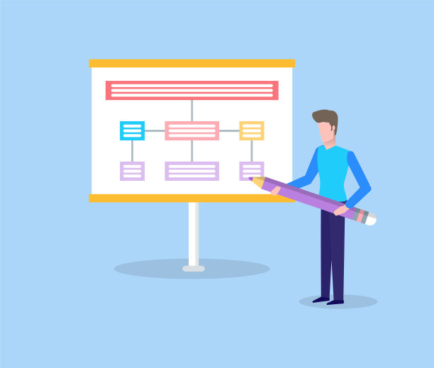 男人用铅笔在面板上显示方案图片下载