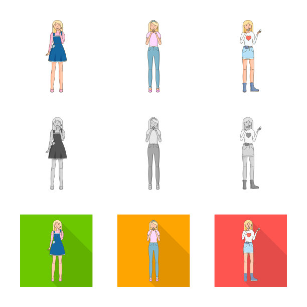 设计姿态和情绪的符号集图片下载