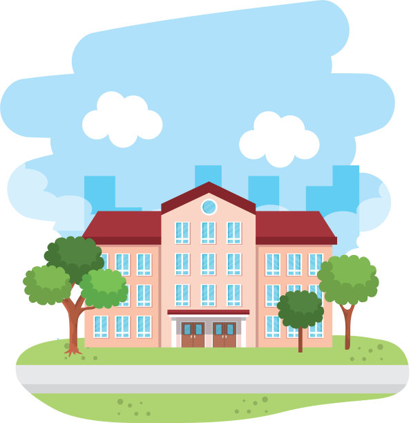 景观中的学校建筑图片下载