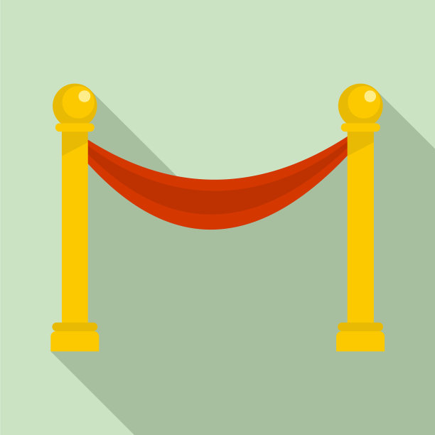 博物馆屏障图标的平面风格图片下载