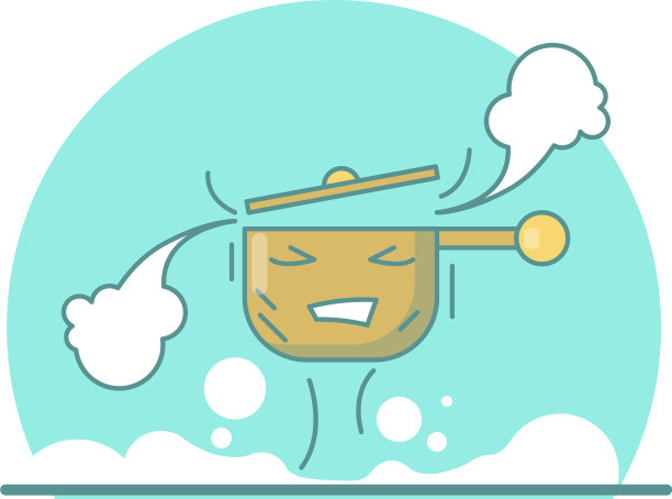 一盆五颜六色的童趣漫画图片下载