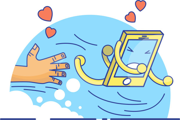 可爱的卡通手机生活理念图片下载