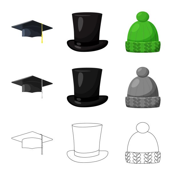 服装和帽子图标设置图片下载