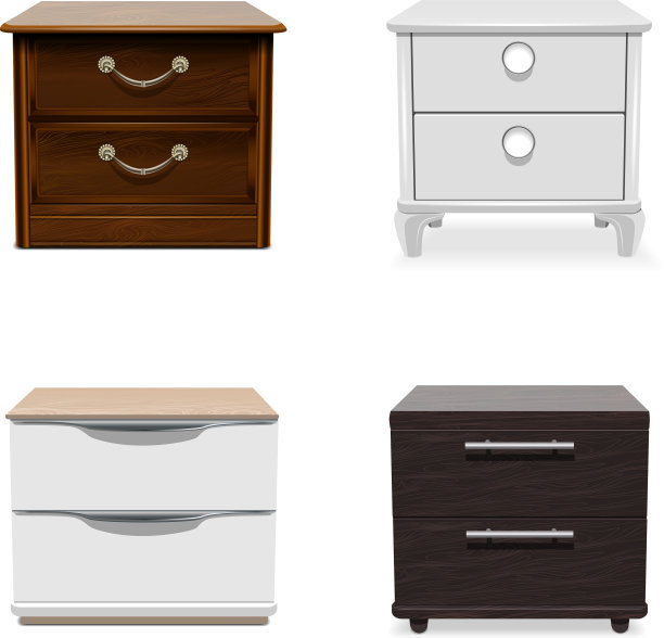 床头柜图标设置现实风格图片下载