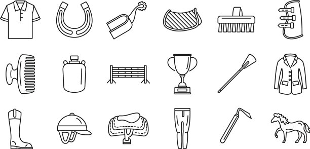 骑马齿轮图标设置轮廓风格图片下载