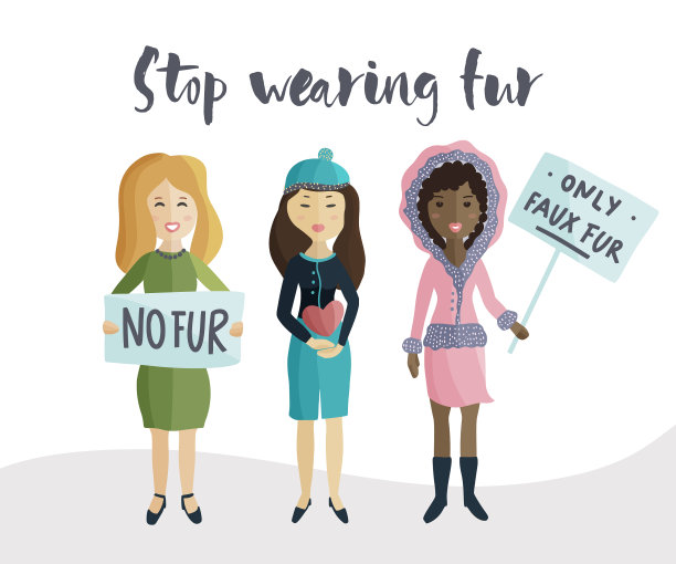 妇女投票集会反对穿天然皮草图片下载