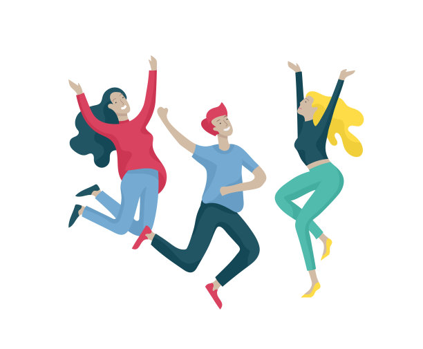 跳跃角色摆出各种姿势，一群年轻人图片下载