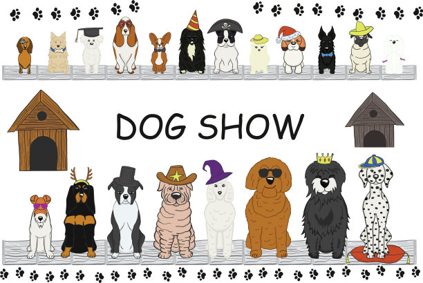 不同类型的卡通狗狗快乐狗集图片下载