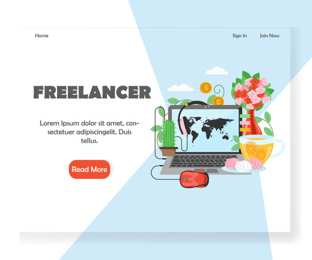自由职业者网站登陆页面设计图片下载