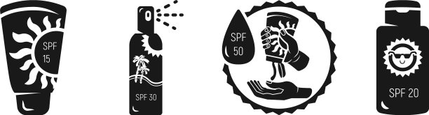 防晒霜图标设置简单的风格图片下载