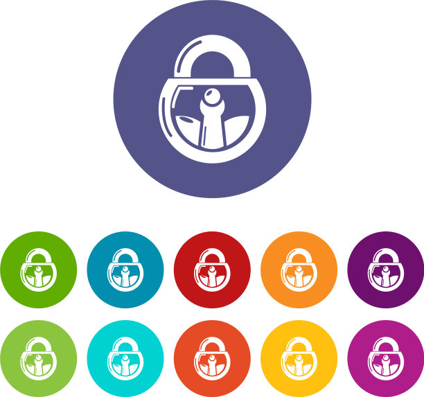 锁定复古图标设置颜色图片下载