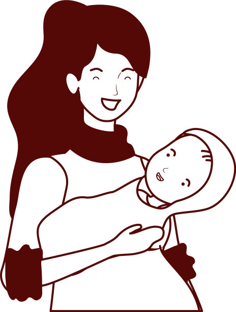 可爱的怀孕妈妈举起小宝贝图片下载