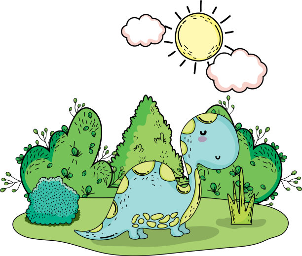 风景里可爱的迷惑龙图片下载