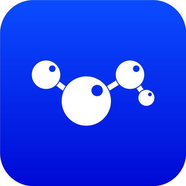 化学和物理分子图标数字蓝色图片下载
