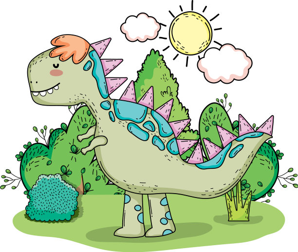 风景里可爱的雷克斯霸王龙图片下载