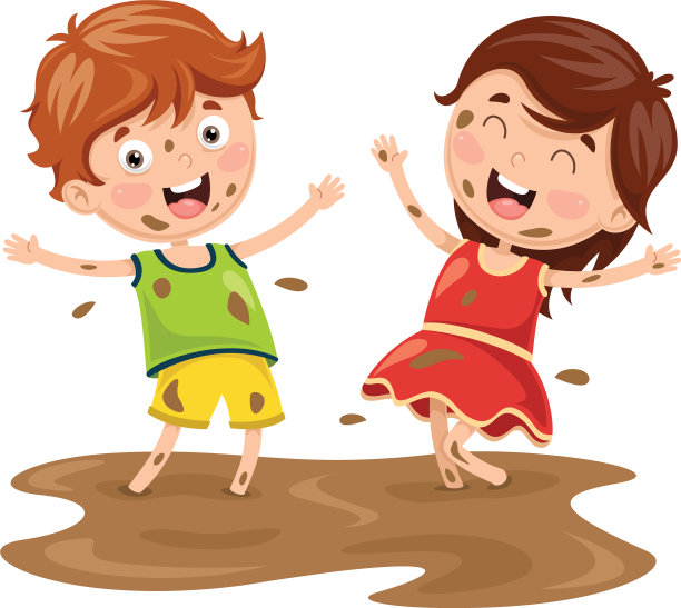 孩子们在泥里玩图片下载